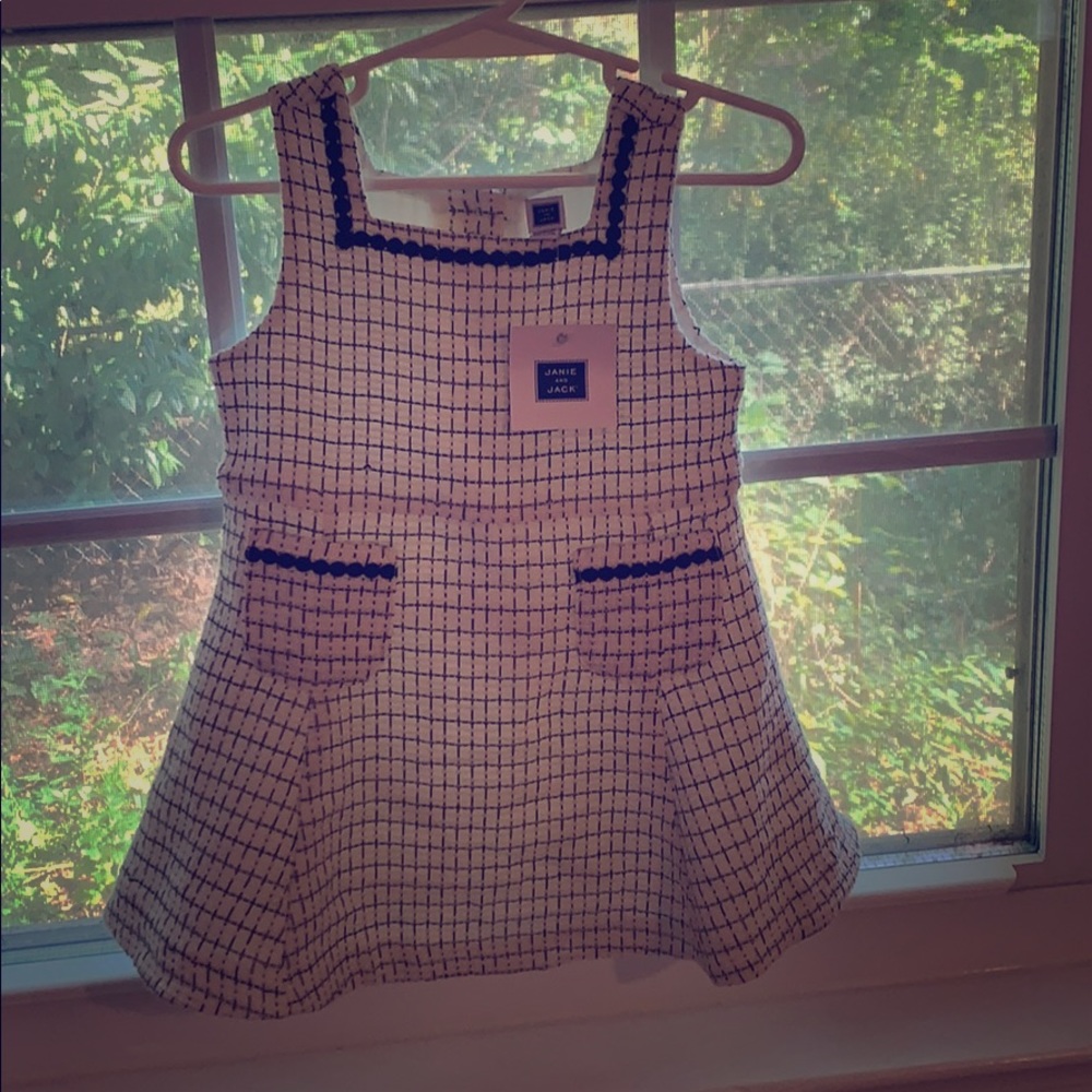 Janie and Jack bouchée white with black dress